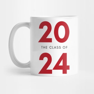 Class Of 2024. Simple Typography 2024 Design for Class Of/ Senior/ Graduation. Red Mug